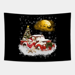 Red Truck Xmas Tree Corgi Christmas Tapestry