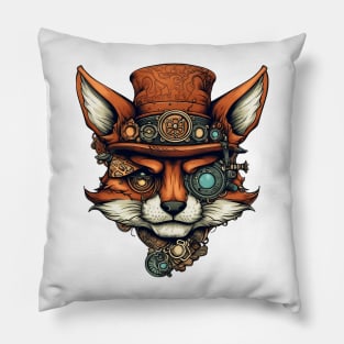 Steampunk fox face Pillow