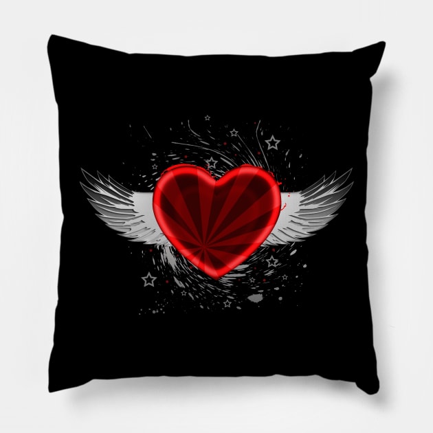 Wing Heart Pillow by adamzworld