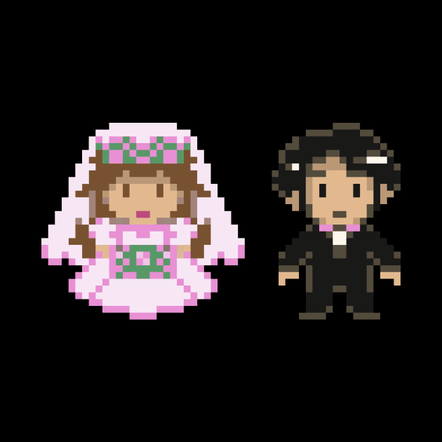 8-bit Bride and Groom by saradaboru