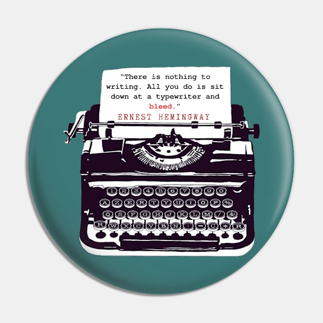 Copy of Ernest Hemingway writing advice: There is nothing to writing. All you do is sit down at a typewriter and bleed. Pin by artbleed