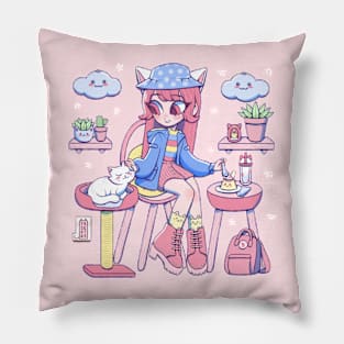 Cat café Pillow