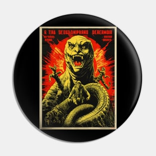 Vintage Reptilian Propaganda Poster T-Shirt Pin