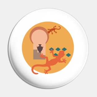 Lizard gecko oasis desert Pin