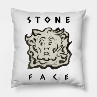 Stone Head Antique Wonder Face Pillow