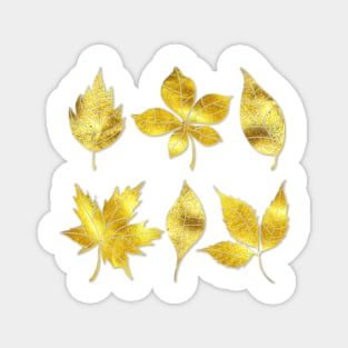 Golden Floral Plants Magnet