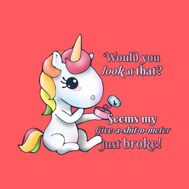 Snarkles the Vulgar Unicorn - Give-a-shit-o-meter by LyddieDoodles