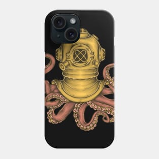 Diving Octopus in Sea Phone Case