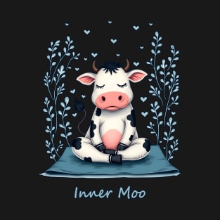 Inner Moo Light Funny Meditating Cow, Yoga and Mindfulness T-Shirt