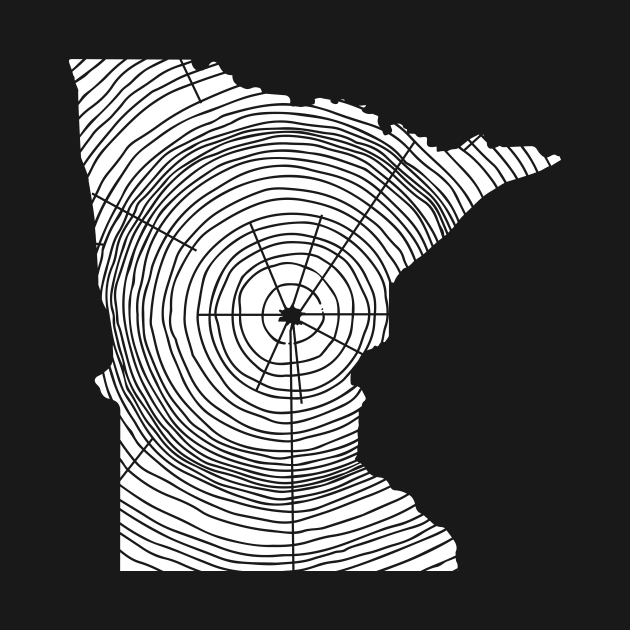 Minnesota Outdoors Tree Rings Hiking Fishing Camping by PodDesignShop