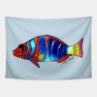 "Harlequin Tuskfish" Tapestry