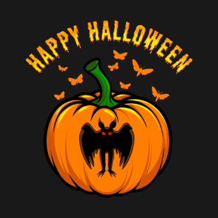 Funny Mothman Pumpkin Happy Halloween T-Shirt