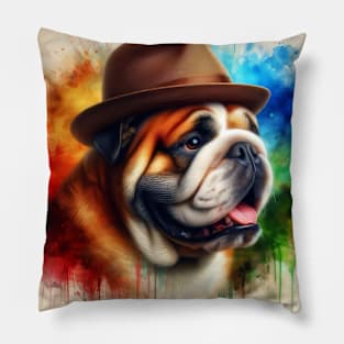 English Bulldog Art Pillow