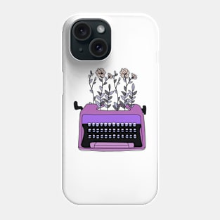 Floral vintage typewriter design Phone Case