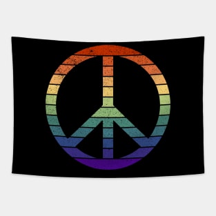 Distressed Gay Pride Peace Symbol Tapestry