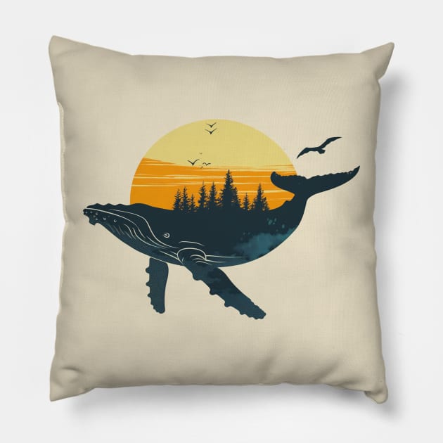 Whale Island Pillow by Wintrly