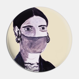 Woman wearing a mask Pin