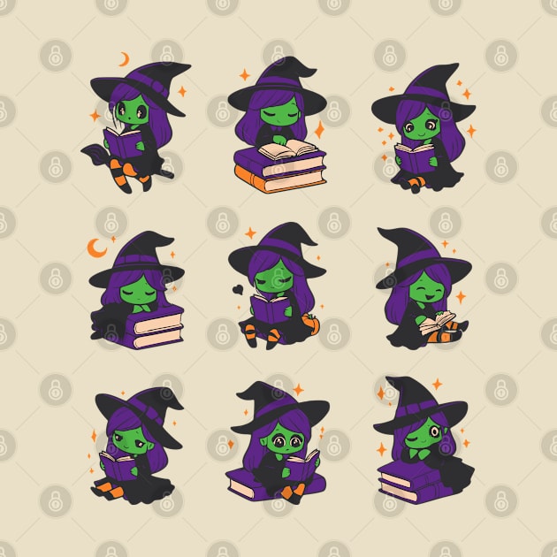 Witch reading books by LittleAna