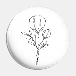 Wildflower Line Art | Floral Botanical Minimalist Lineart Pin