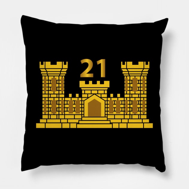 Army - 21st Engineer Battalion w Number wo Txt Pillow by twix123844