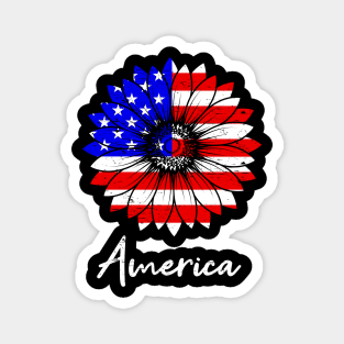 America USA Sun Flower Gift Magnet