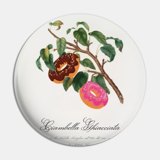 "Ciambella Ghiacciata" - Donut Tree; classic botanical art from Pomona Italiana updated with chocolate and strawberry donuts Pin