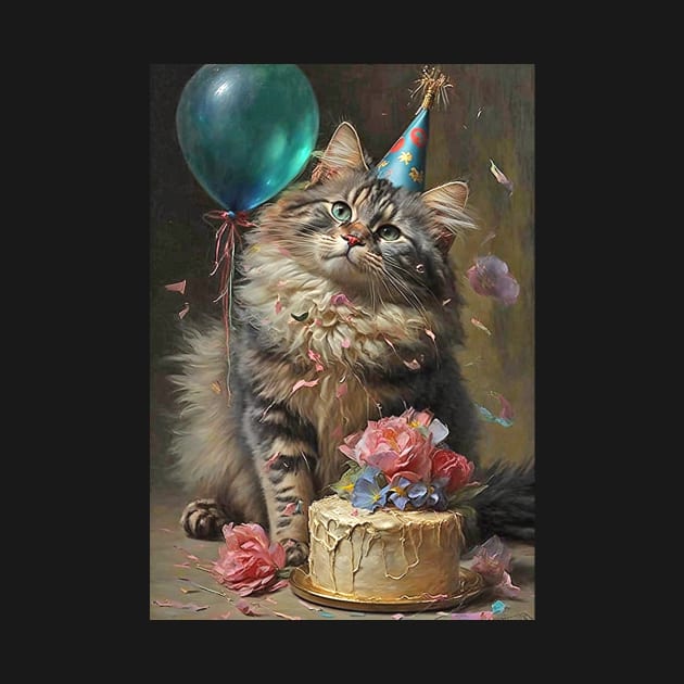 Maine Coon Cat Birthday Card #2 by candiscamera