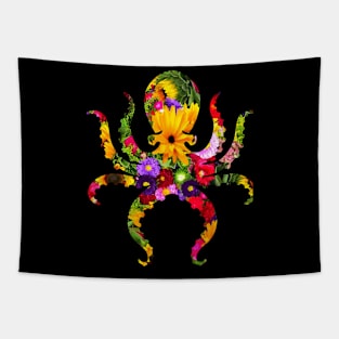 Floral Octopus Tapestry