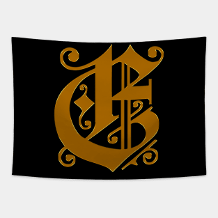 Golden Letter E Tapestry