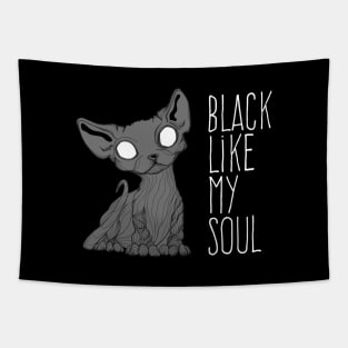 Black like my soul Kitten Tapestry