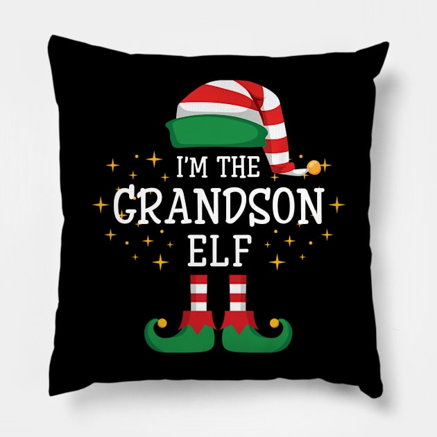 I'm The Grandson Elf Matching Family Christmas Pajama Pillow by Damsin