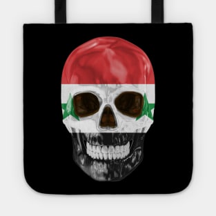 Syria Flag Skull - Gift for Syrian With Roots From Syria Tote