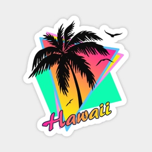 Hawaii Cool 80s Sunset Magnet