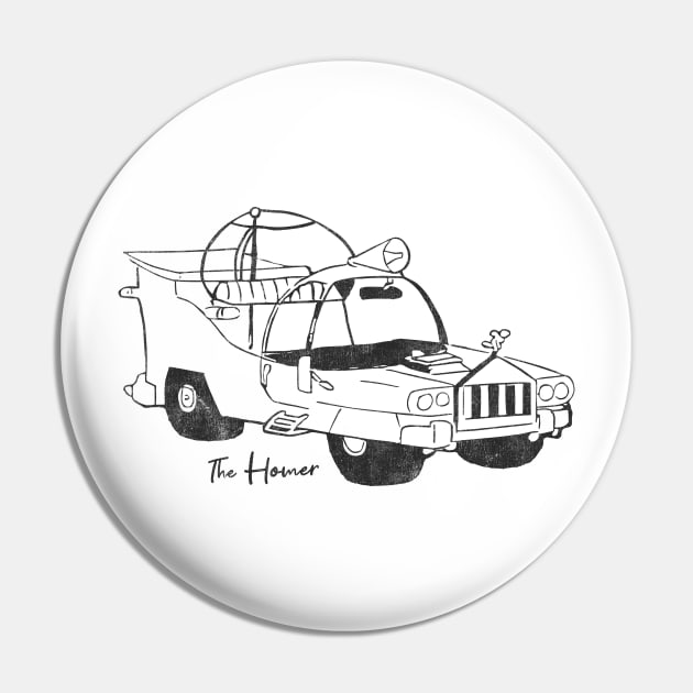 The Homer - Powell Motors Car Design Sketch Pin by tvshirts