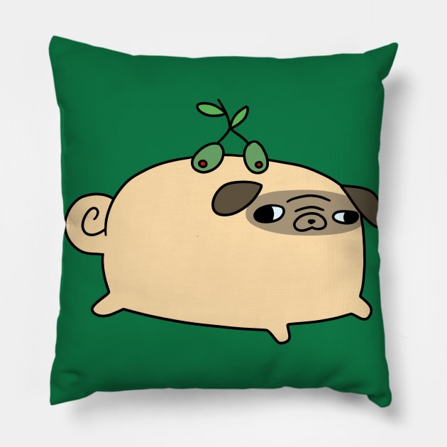 Olive Pug Pillow by saradaboru