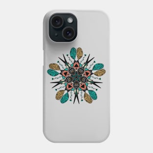 Trendy stylish multicolor print mandala. Hand drawn illustration. Posters and Art Prints Phone Case