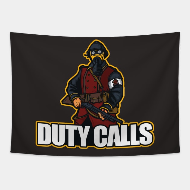 Duty Calls Tapestry by AndreusD