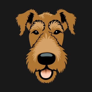 Airedale Terrier Cute Cartoon Dog Face T-Shirt