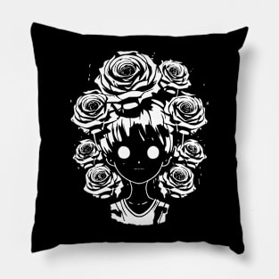 Hollow rose portrait Pillow