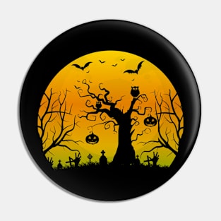 Spooky Moon Halloween Witch Monster Ghost Pumpkin Pin