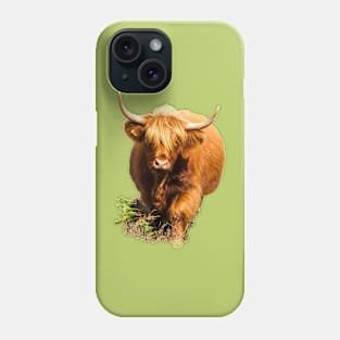 Highland Cow in Fern Phone Case