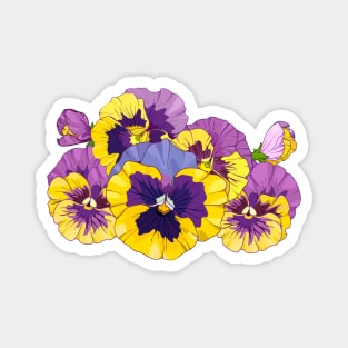 purple pansy flowers Magnet
