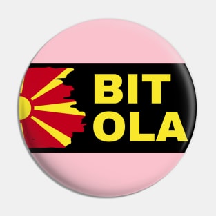 Bitola City in North Macedonia Flag Design Pin