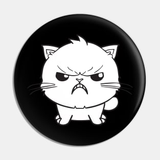 Cute angry hissing white cat Pin