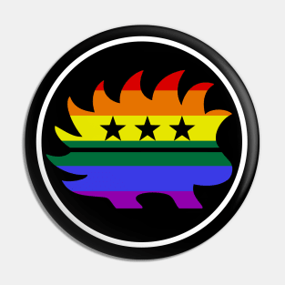 Rainbow Libertarian Porcupine Pin