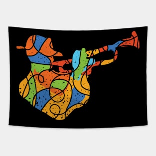 Fancy Trumpet Player Deco Style Tapestry