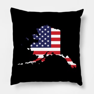 Alaska State Shaped Flag Background Pillow