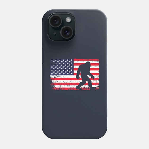 Bigfoot American Flag Phone Case by AdultSh*t