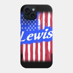 American Flag Lewis Family Gift For Men Women, Surname Last Name Phone Case