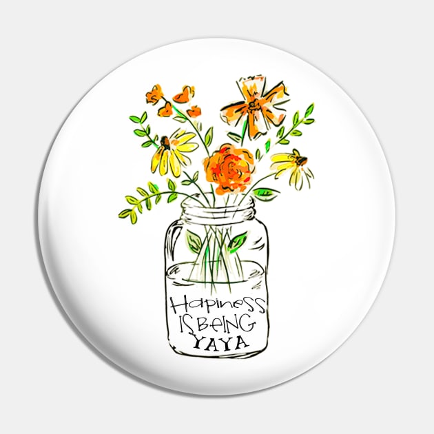 Happiness is being yaya floral gift Pin by DoorTees